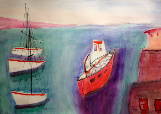 Eilat Watercolour Paper Marine Painting