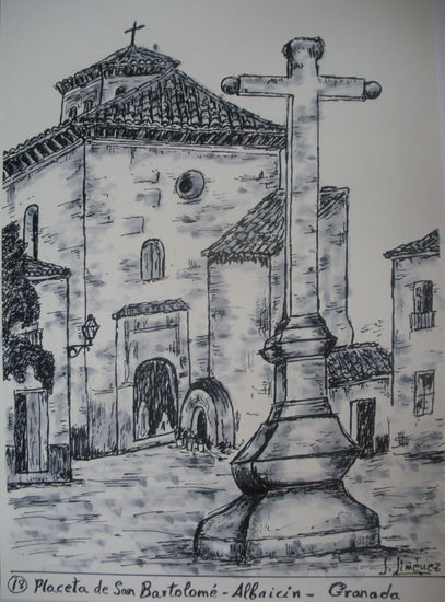 Rincones de Granada-18-Plaza de San Bartolome-Albaicin-Granada Ink