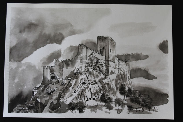 Castillo de Almansa 2 Ink Paper Landscaping