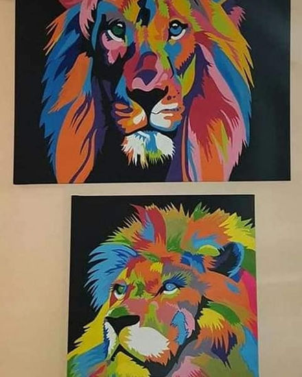 Leones Acrylic Canvas Animals