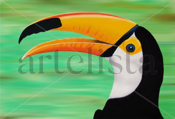 Tucan Pastel Canvas Animals