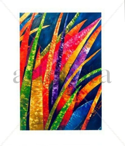 Follaje abstracto Oil Canvas Floral Painting