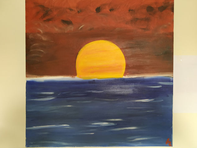 Amanecer en el Atlántico Acrylic Canvas Marine Painting