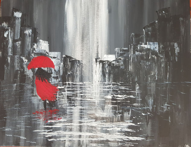 RAIN RED Acrylic Canvas Landscaping