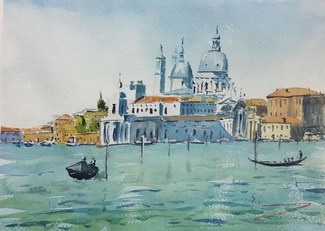 Viaje a Venecia 5 Acuarela Papel Paisaje