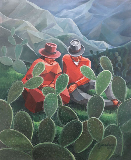 pareja Oil Canvas Landscaping