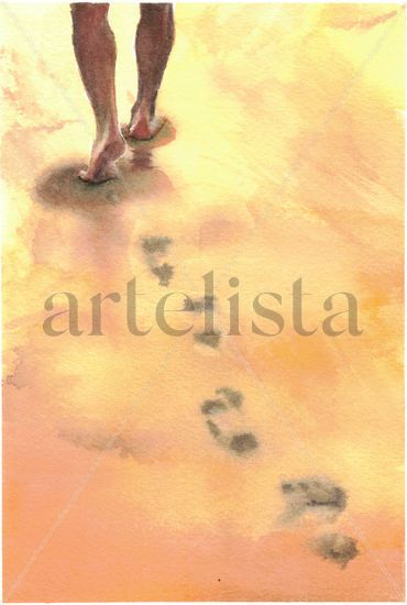 Huellas Watercolour Paper Figure Painting