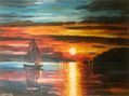 Barco en la puesta de sol