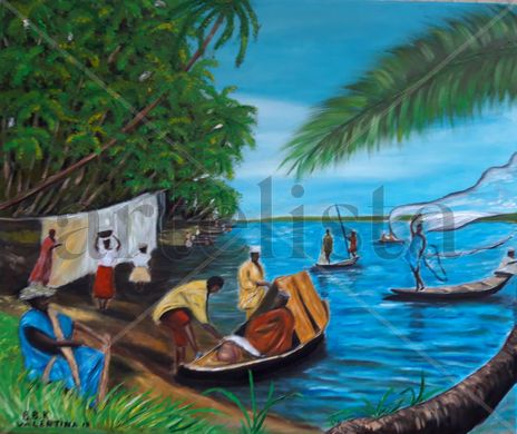 Cuadro al óleo África