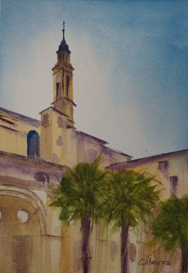 Claustrillo en Cartuja de Aula dei II Watercolour Paper Landscaping