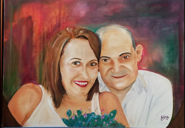 Pareja de Monforte del Cid Oil Canvas Portrait