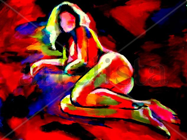 Reclined figure Acrylic Canvas Nude Paintings