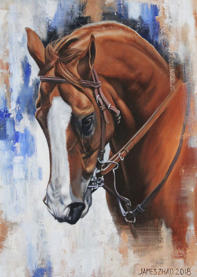 California Chrome-VI Óleo Lienzo Animales