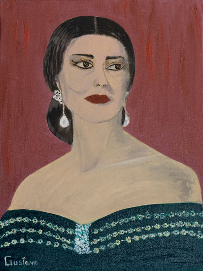 Maria Callas Óleo Lienzo Retrato