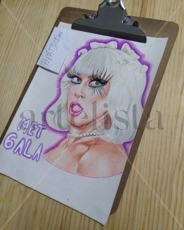 Retrato de la cantante y compositora Lady gaga, en el evento MET GALA 2019