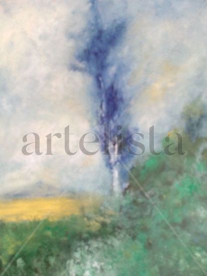 ÁRBOL AZUL Oil Canvas Landscaping