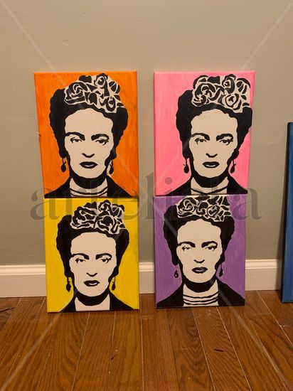 4 fridas Acrylic Canvas Portrait