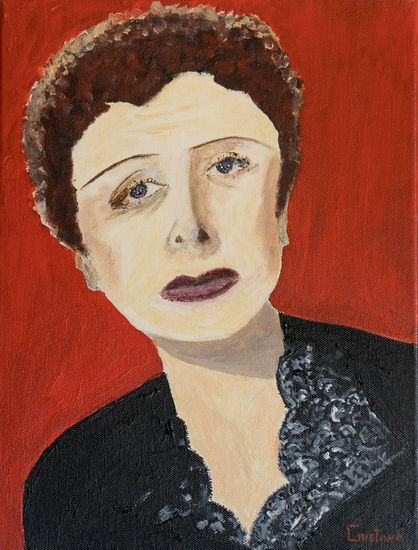 Retrato de Edith Piaf Oil Canvas Portrait