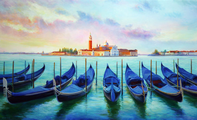 Venice Gondolas Acrylic Canvas Landscaping