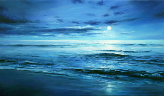 Magical Moonlight Oil Canvas Marine Painting