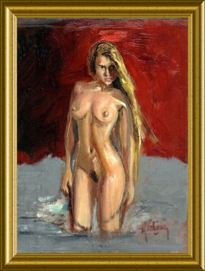 desnudo fondo rojo Oil Panel Nude Paintings