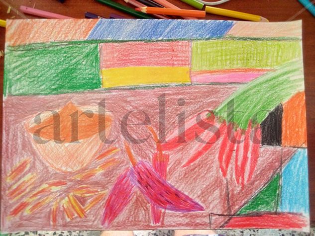 chiles rojos Pencil (coloured) Card Still Life Paintings