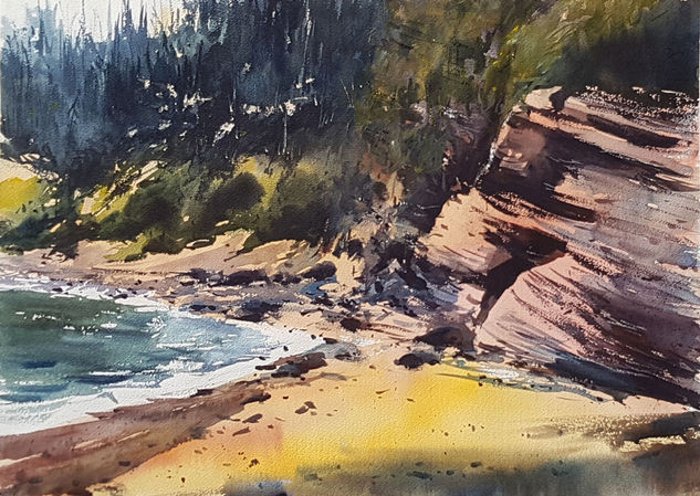 tazones playa Watercolour Paper Marine Painting