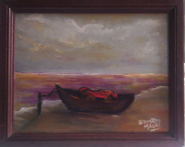 EN SOLEDAD Oil Card Marine Painting