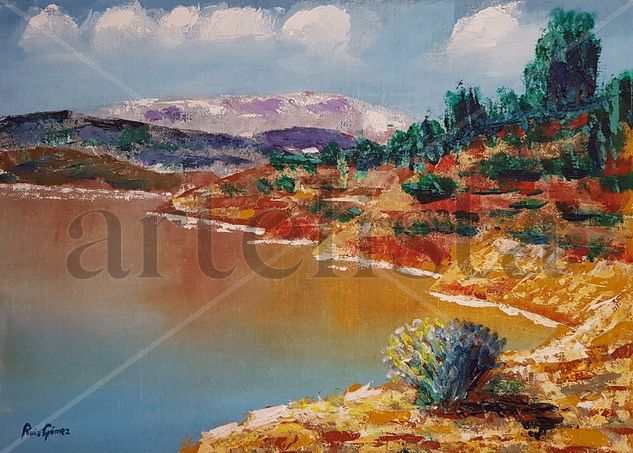 Embalse de La Viñuela Acrylic Paper Landscaping