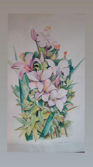 Flores murales Watercolour Paper Floral Painting