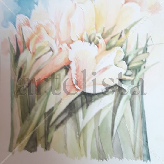 Tulipanes Watercolour Paper Floral Painting