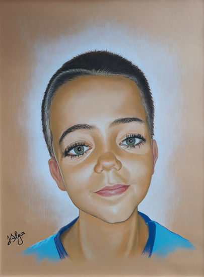 El nieto de Lola. Pastel Cartulina Retrato