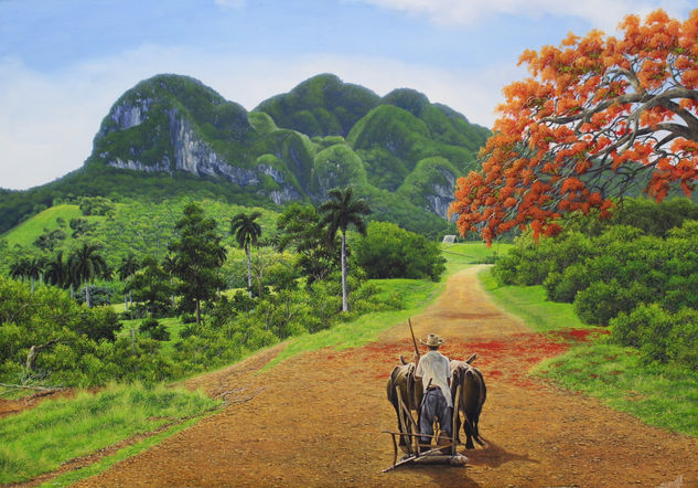 Long way home Oil Canvas Landscaping