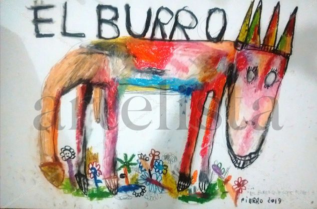 El burro Técnica Mixta