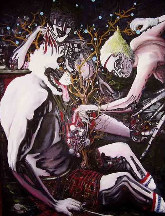 "CINOCÉFALO CON OFRENDA DE COLLAR DE OJOS"