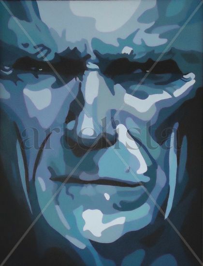 Retrato Clint Eastwood - Portrait Clint Eastwood Acrylic Panel Portrait