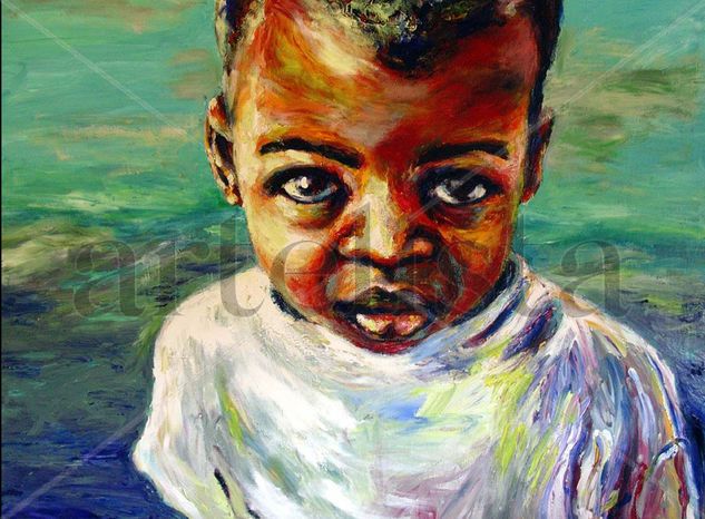 Niño de Marruecos - Morocco´s boy Acrylic Canvas Portrait