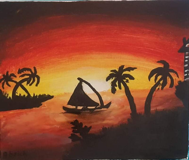 Atardecer Acrylic Canvas Marine Painting