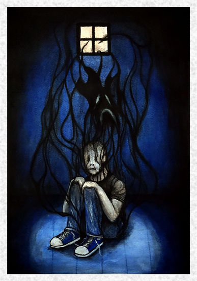 Depression Acuarela Papel Figura