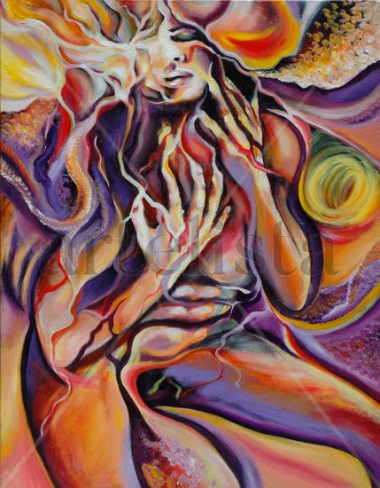 Fuego - Fire Acrylic Canvas Nude Paintings