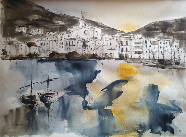 Cadaqués Watercolour Paper Marine Painting