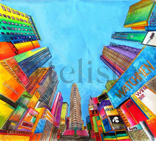 Times Square Acrylic Canvas Landscaping