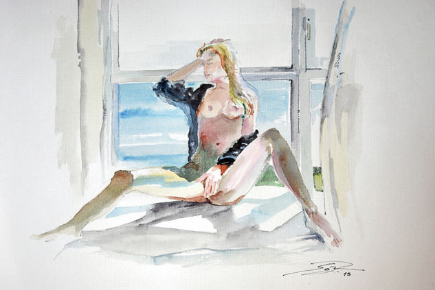 momento íntimo Watercolour Paper Nude Paintings