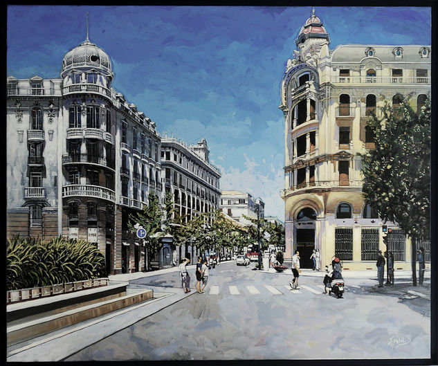 La Gran Vía de Granada Oil Canvas Others