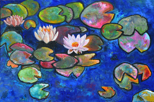 waterlilies Oil Canvas Floral Painting