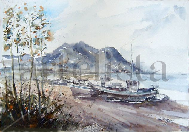 AQlmeria -Cabo de Gata Acuarela Papel Paisaje