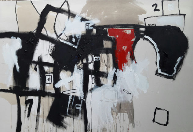 Abstracto blanco, negro,rojo