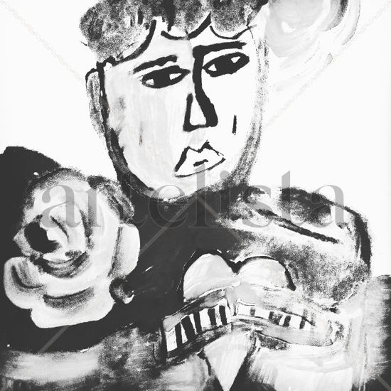 Man Into Flowers Acrylic Paper Portrait