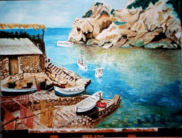 Puerto Pesquero Oil Canvas Landscaping