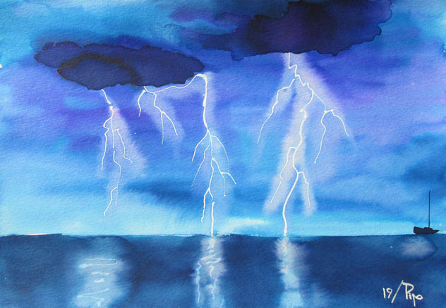tormenta sobre el mar